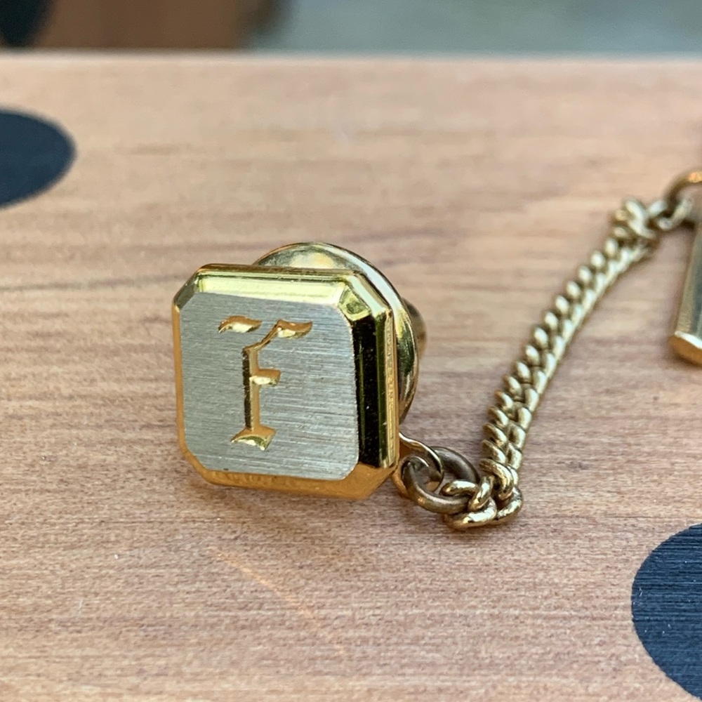VINTAGE "F" Monogram Tie Tack
